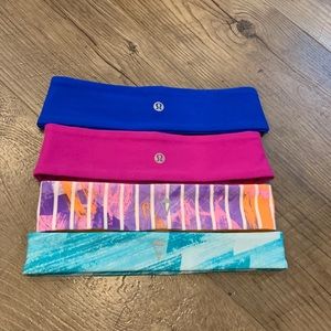 4 head bands (2 lulu and other 2 ivivva) brand new